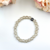 Bracelet - Crackle Bead Bracelet Set - Black/Grey & White