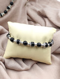 Beaded Necklace Combo - Black Beads with Silver Details Combo
