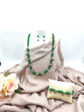 Beaded Necklace Combo - Dark Green Beads with Flower charms Combo