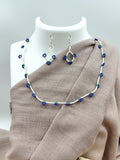 Seed Bead Necklace Set - Blueberry Love