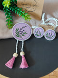 Eternal Bloom - Lavender Fabric Hand-painted Necklace Set