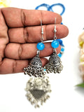 Beaded Set - Ocean Blue Bead & Oxidized Silver Pendent set