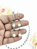 Pearl & Crystal Set - Off-White Glass Pearl & Brown Crystal Necklace & Earring Set