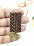 Khaan Fabric Set - Copper & Black with Red & Silver Border design & Golden Charms