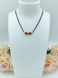 Short Mangalsutra - Single layer with beads and American Diamond bead