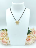 Short Mangalsutra - Single Layer, Stone Pendent and Pearl Drops