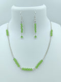 Chain Necklace Set - Silver Chain & Light Green Crystal Bead Set