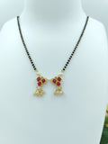 Short Mangalsutra - Single Layer with Stone Pendent & Pearl Details