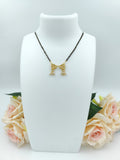 Short Mangalsutra - Single Layer with Stone Pendent & Pearl Details