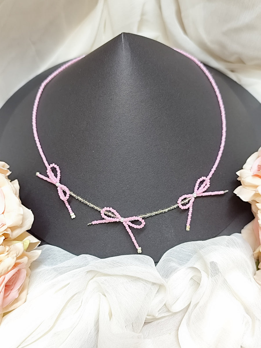 Seed Bead Necklace - 3 Bows