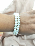 Double Line Off-White Glass Pearl Bracelet