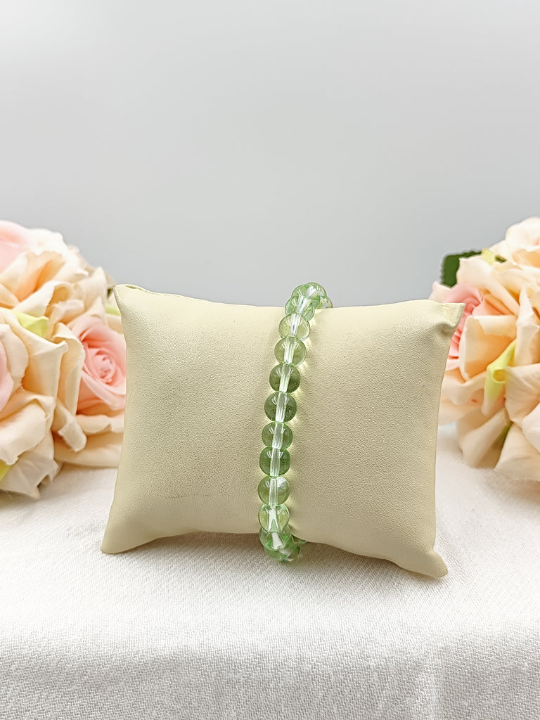 Bracelet - Green Transparent Glass Beaded Bracelet