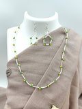 Seed Bead Necklace Set - Lemony line