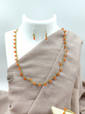 Seed Bead Necklace Set - Orange Delight