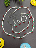 Seed Bead Necklace Set - Cherry Love