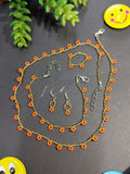Seed Bead Necklace Set - Orange Delight