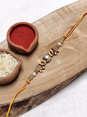 Elephant & Pearl Bhai Rakhi
