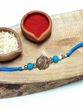 Peacock Feather & Blue Bead Bhai Rakhi