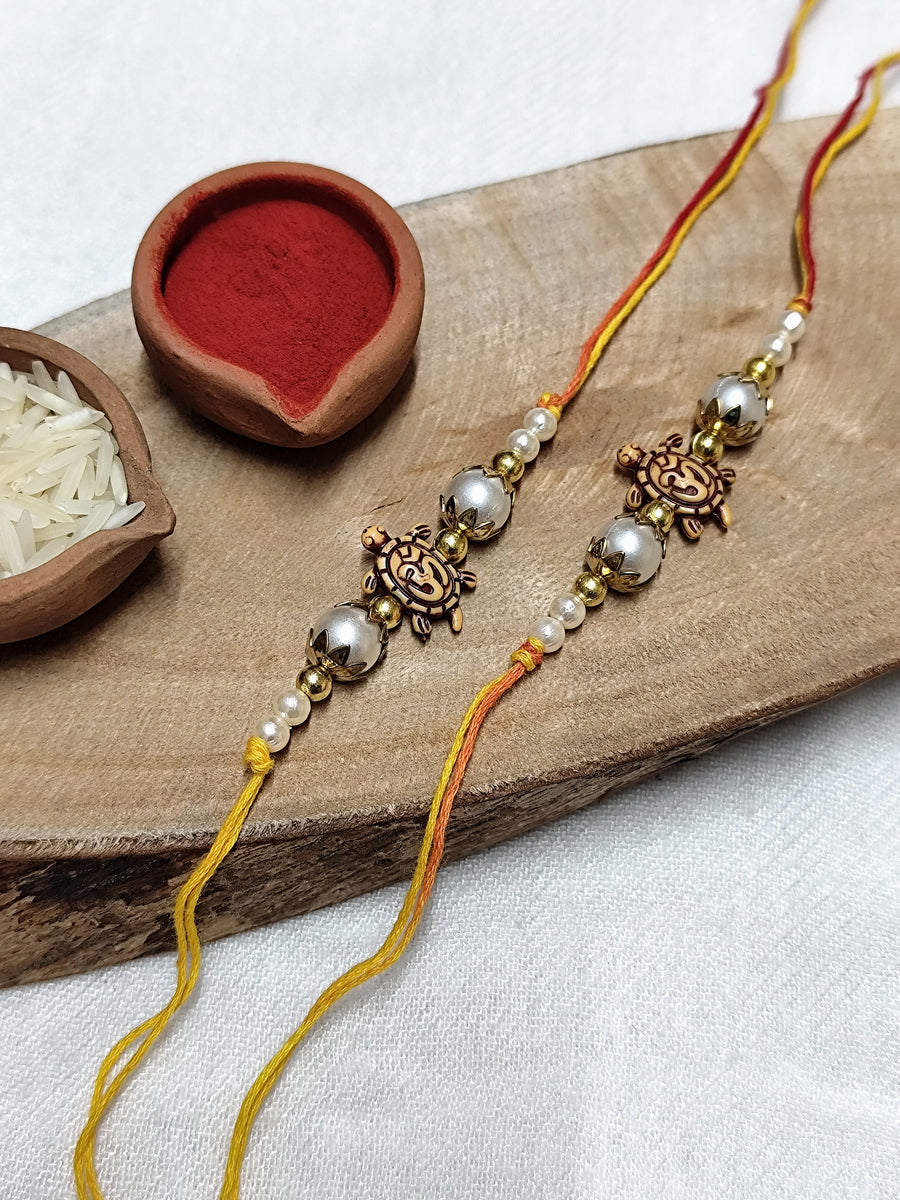 Om Turtle & Pearl Bhai Rakhi