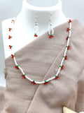 Seed Bead Necklace Set - Cherry Love