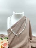 Single Line Off-white Pearl Short Necklace